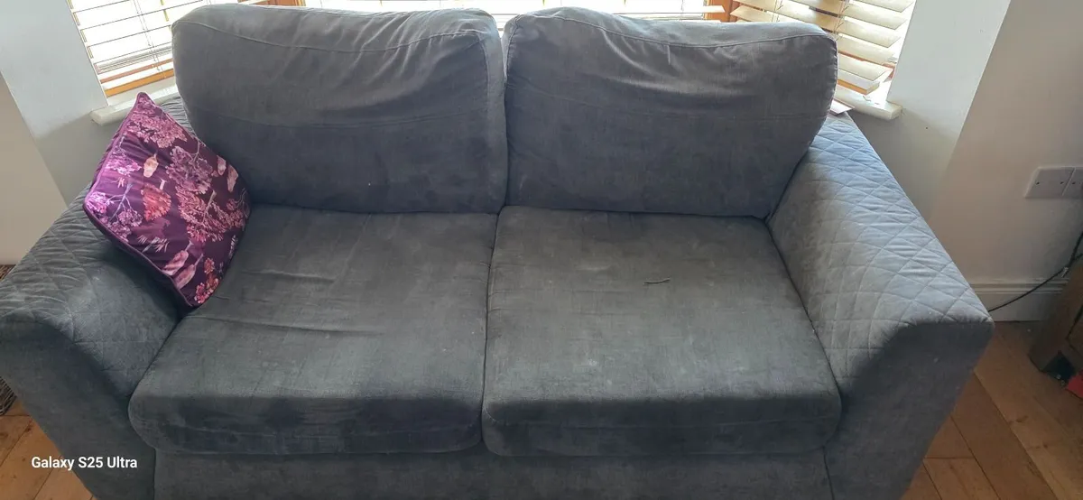 Two seater and three seater sofa and swivil chair - Image 3