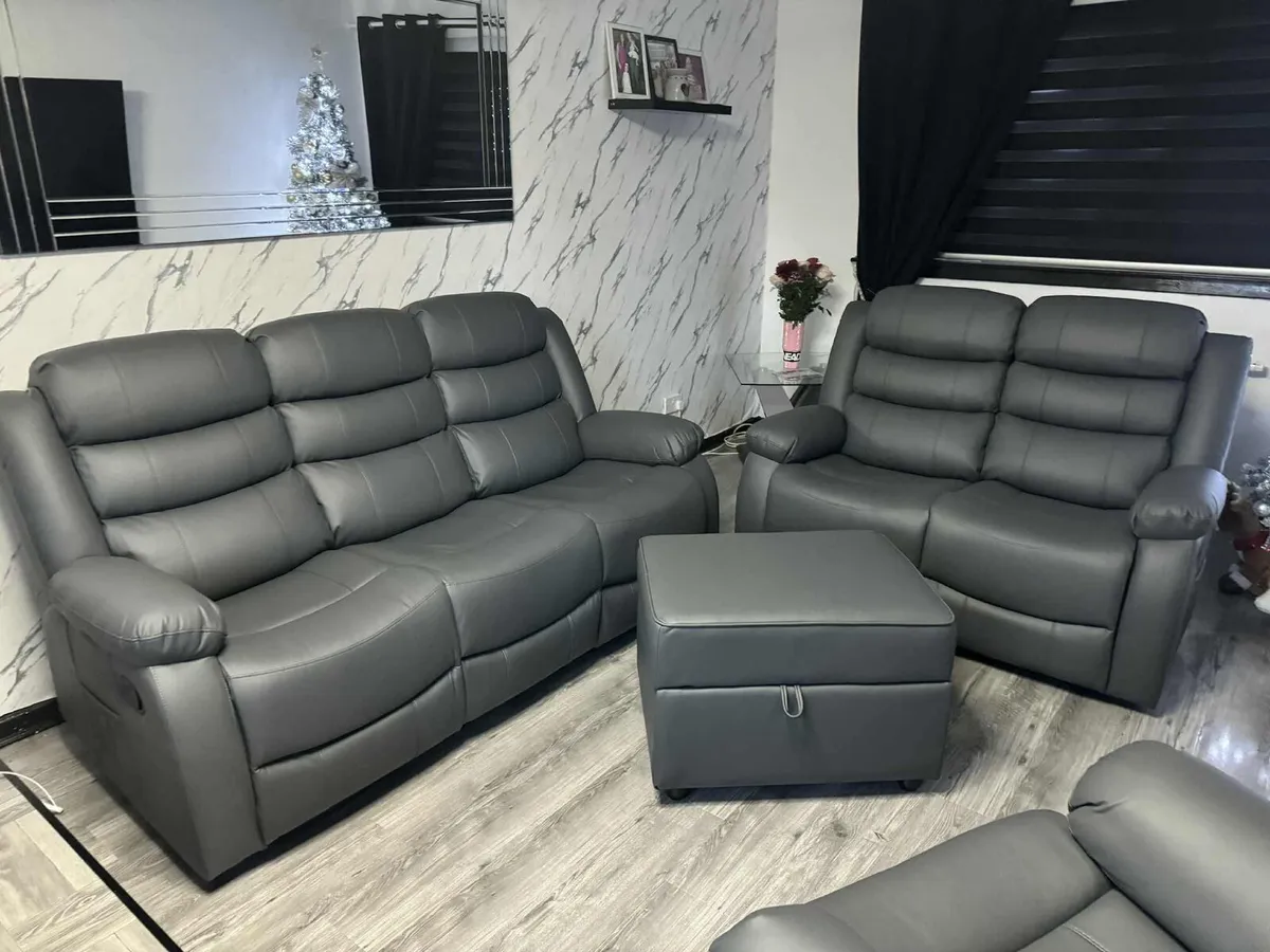 Roma 3+2 Leather Recliner Sofa Set - Image 3
