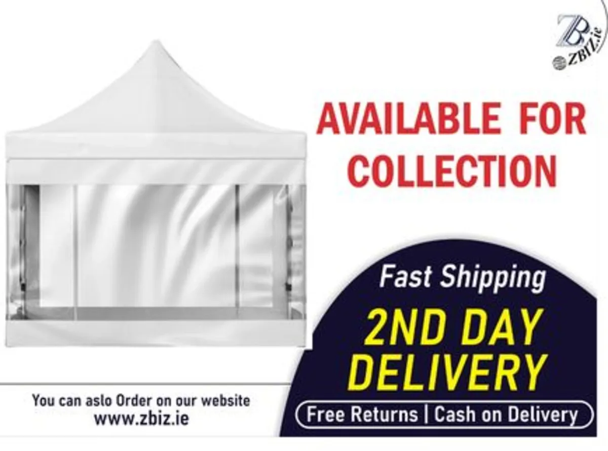 Gazebo Pop-Up Canopy Tent 10x10FT White - Image 1