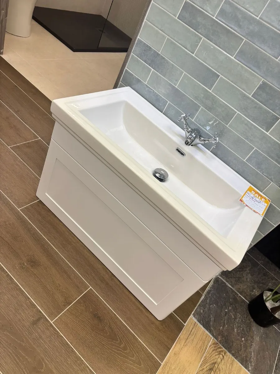 Ex Display 800mm White Wall Hung Vanity Unit - Image 2