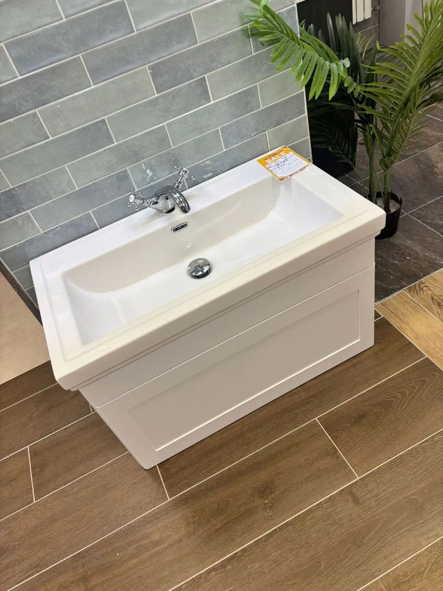 Ex Display 800mm White Wall Hung Vanity Unit - Image 1