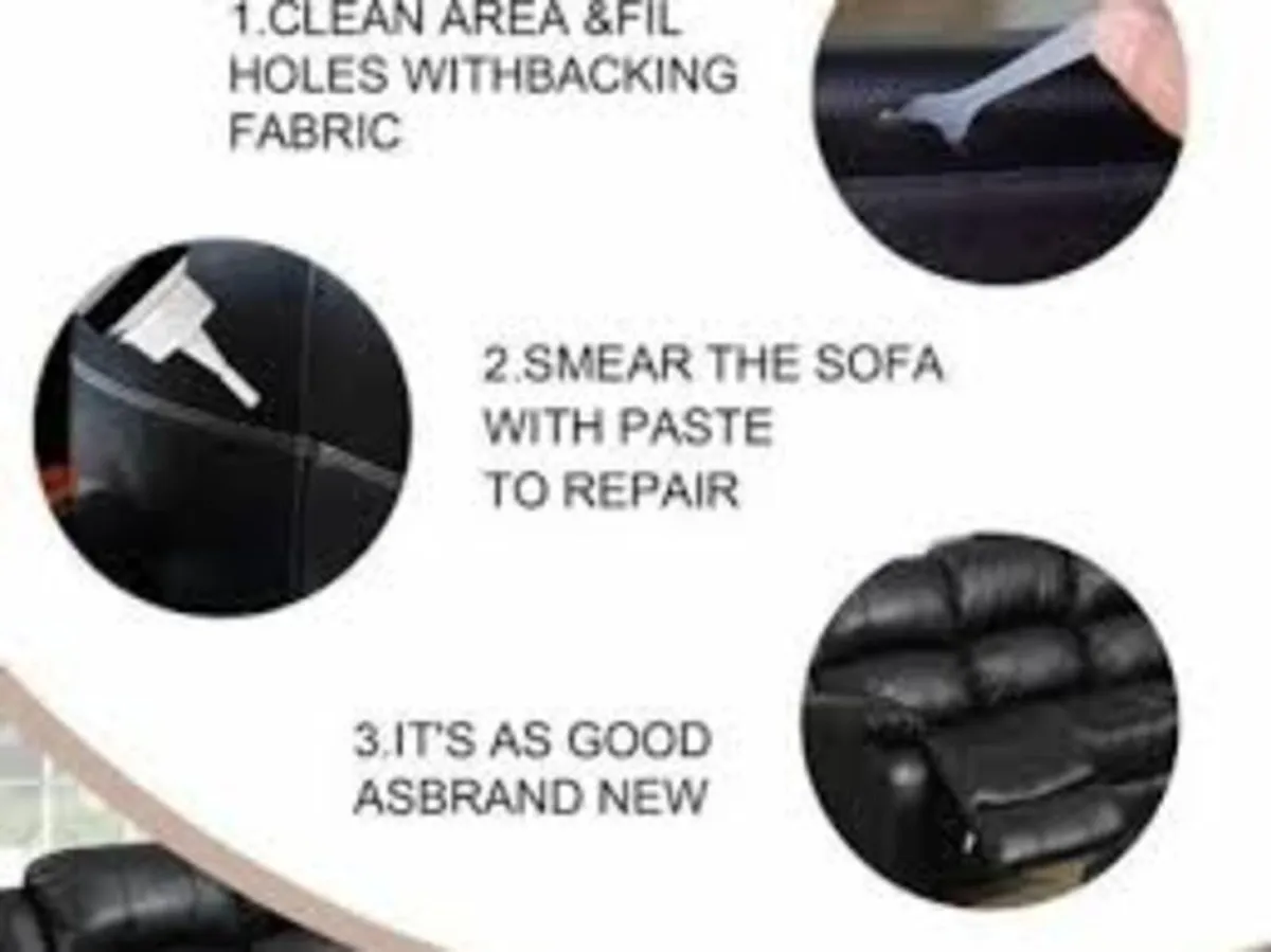 Black Leather Vinyl Repair Filler Set: 3 New Tubes - Image 2