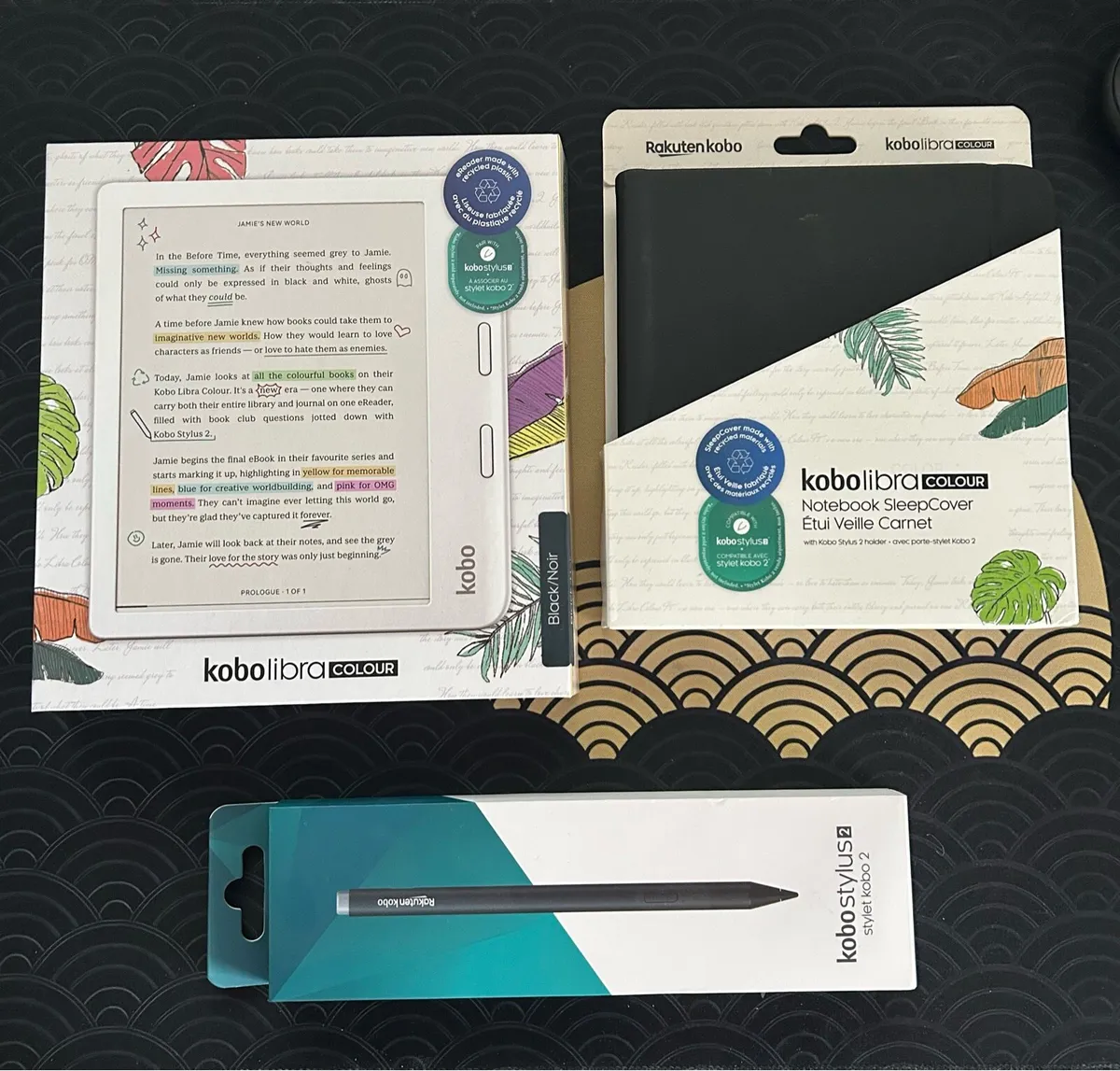 Kobo Libra Colour e-reader with folio and stylus - Image 1