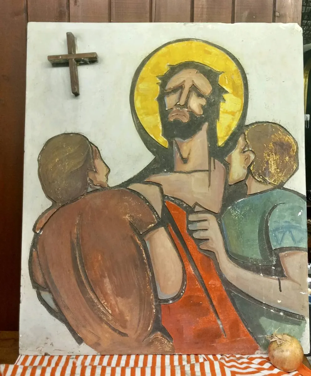 Heavy plaster Stations of the Cross, D18, 70s - Image 1