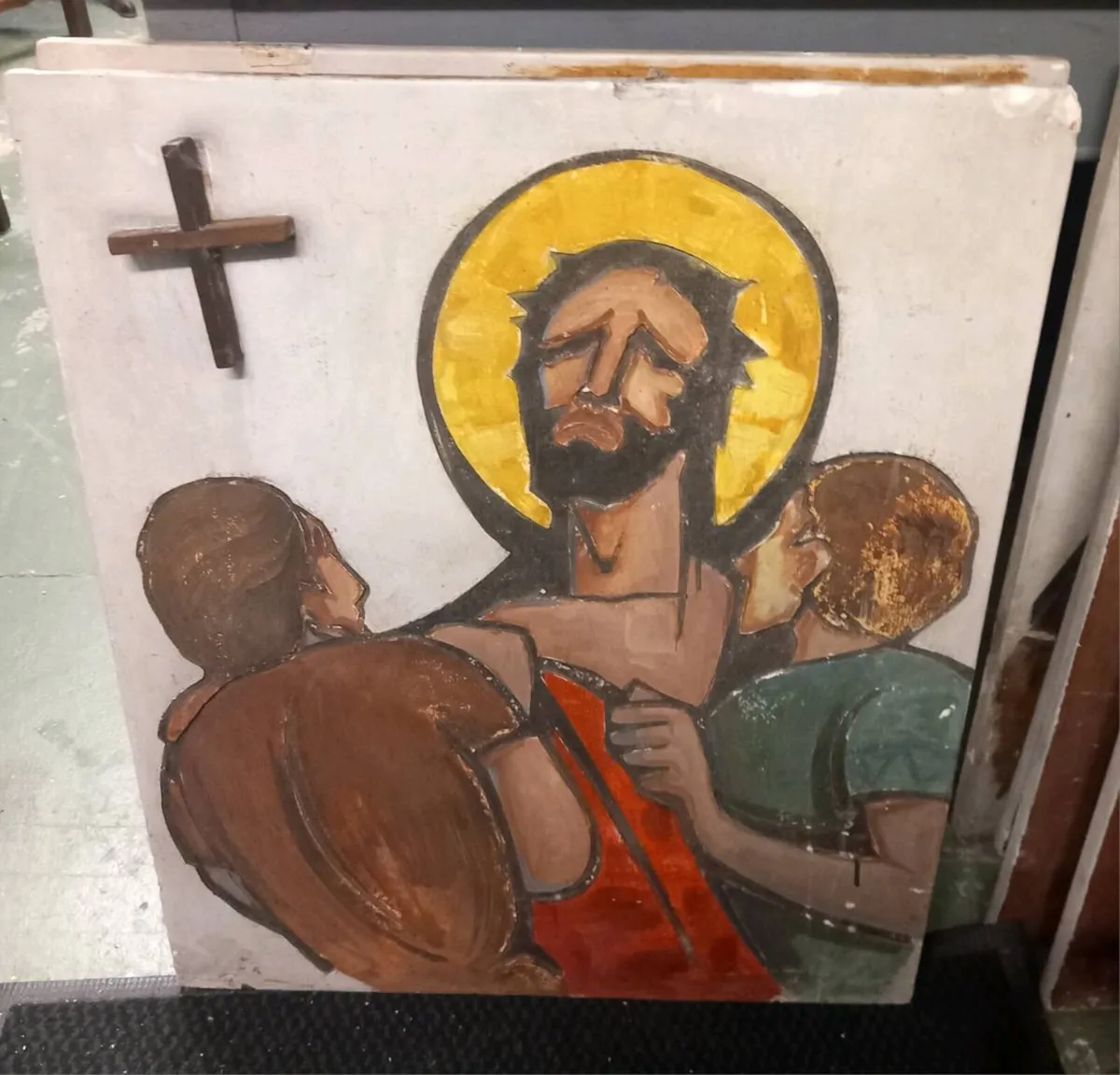 Heavy plaster Stations of the Cross, D18, 70s - Image 2