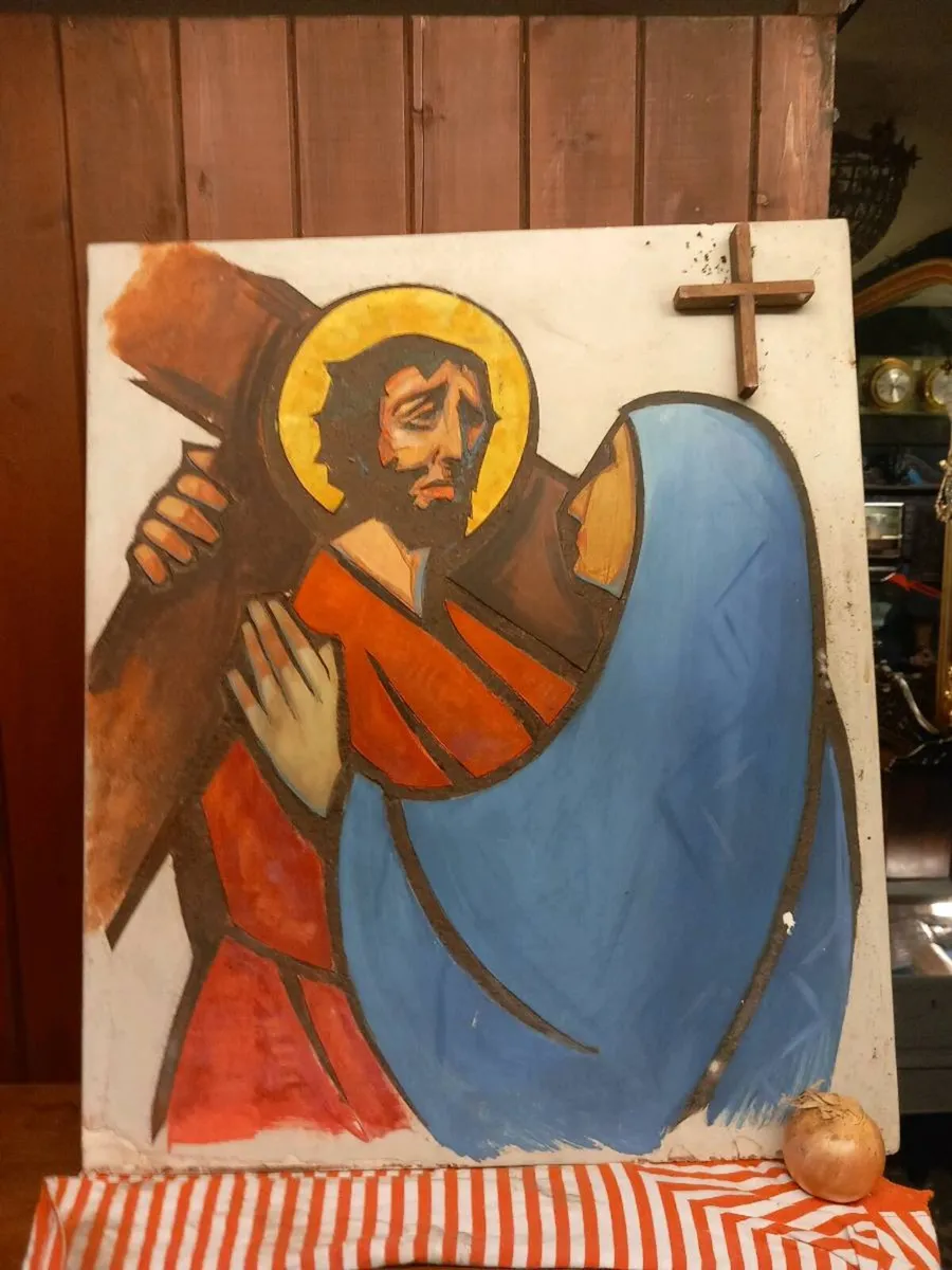 1970s Stations of the Cross, plaster. heavy, D18 - Image 1