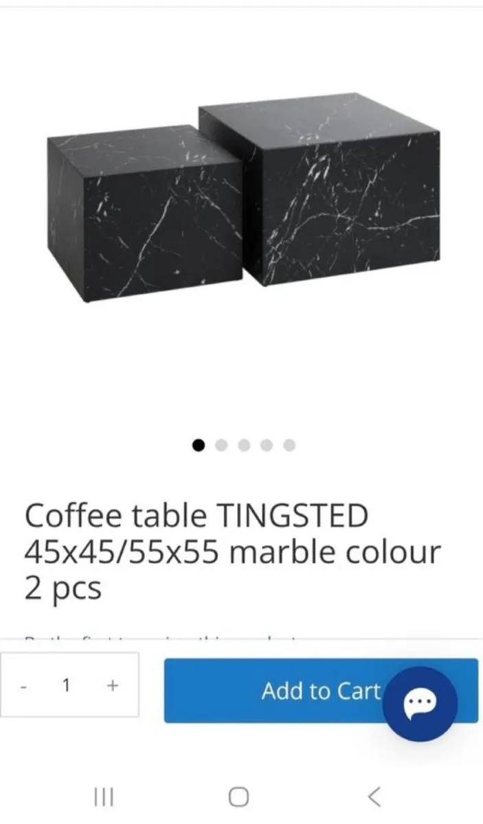 Jysk marble look coffee tables x 2 - Image 1