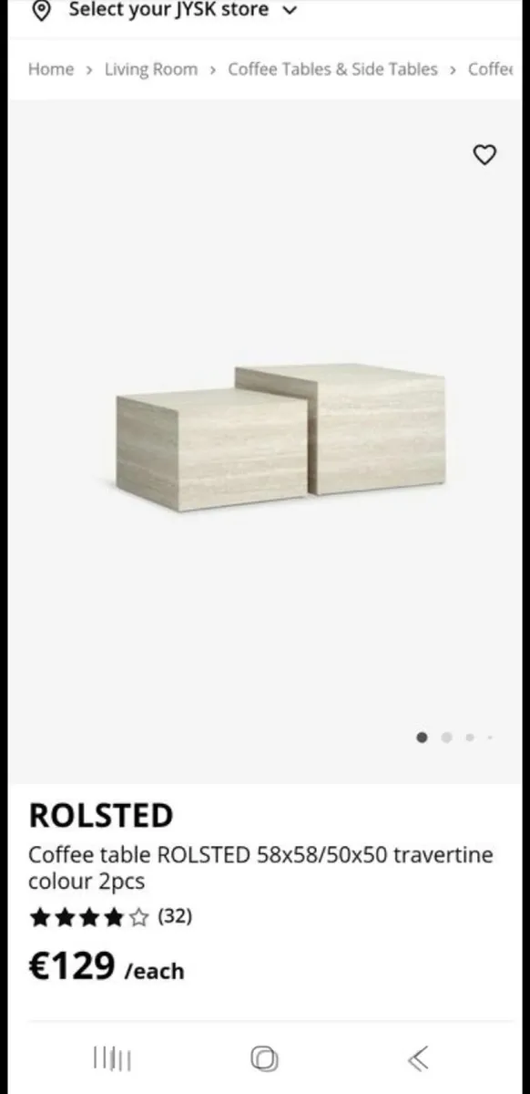 Jysk marble look coffee tables x 2 - Image 3