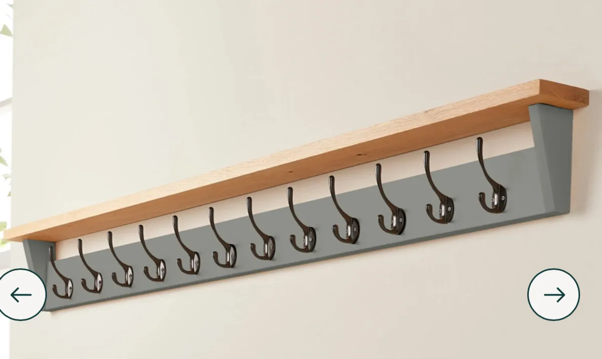 Coat Rack with Shelf - 12 Hooks - Image 1