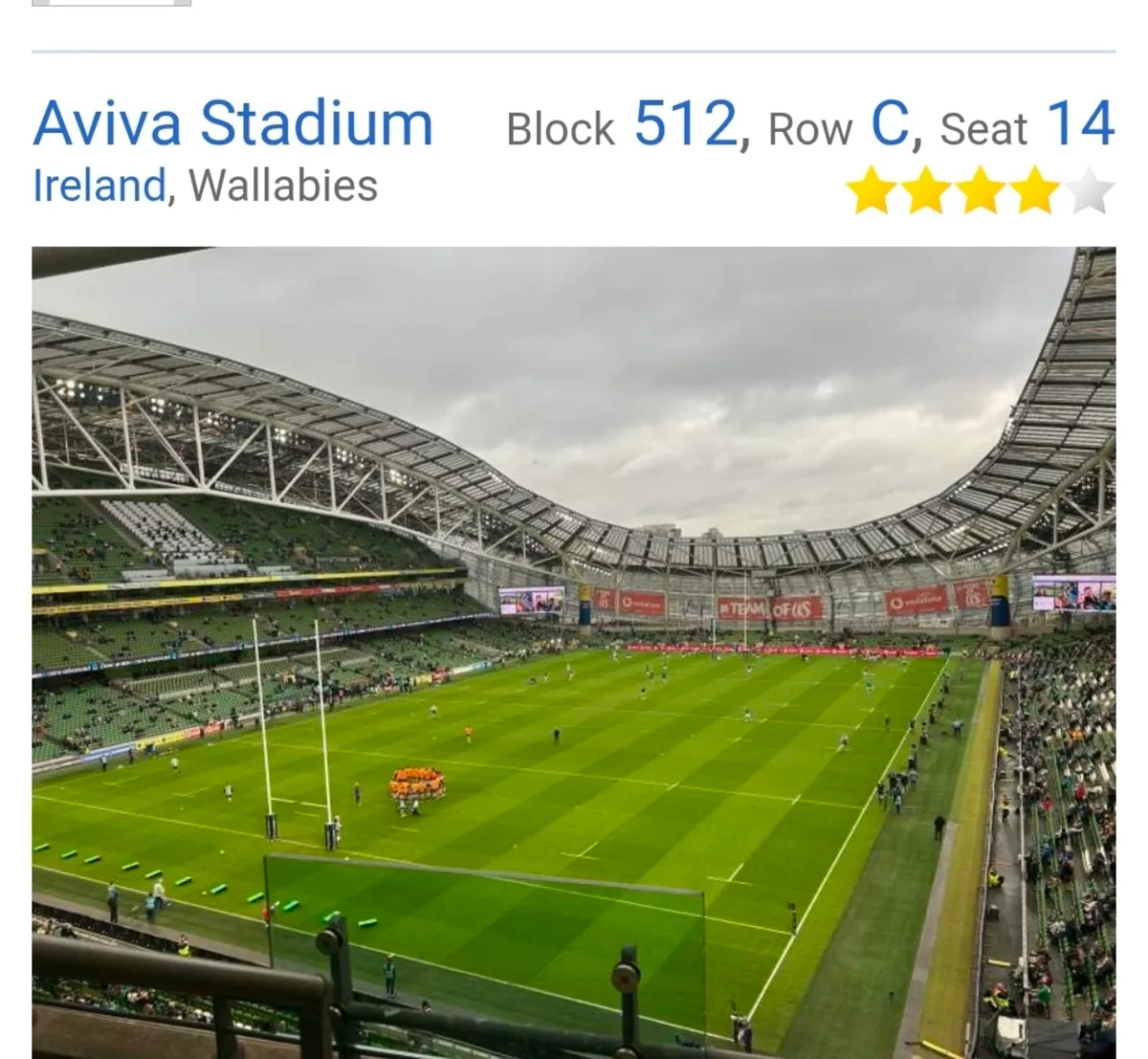 Ire vs Qatar tickets x4 together - Image 1