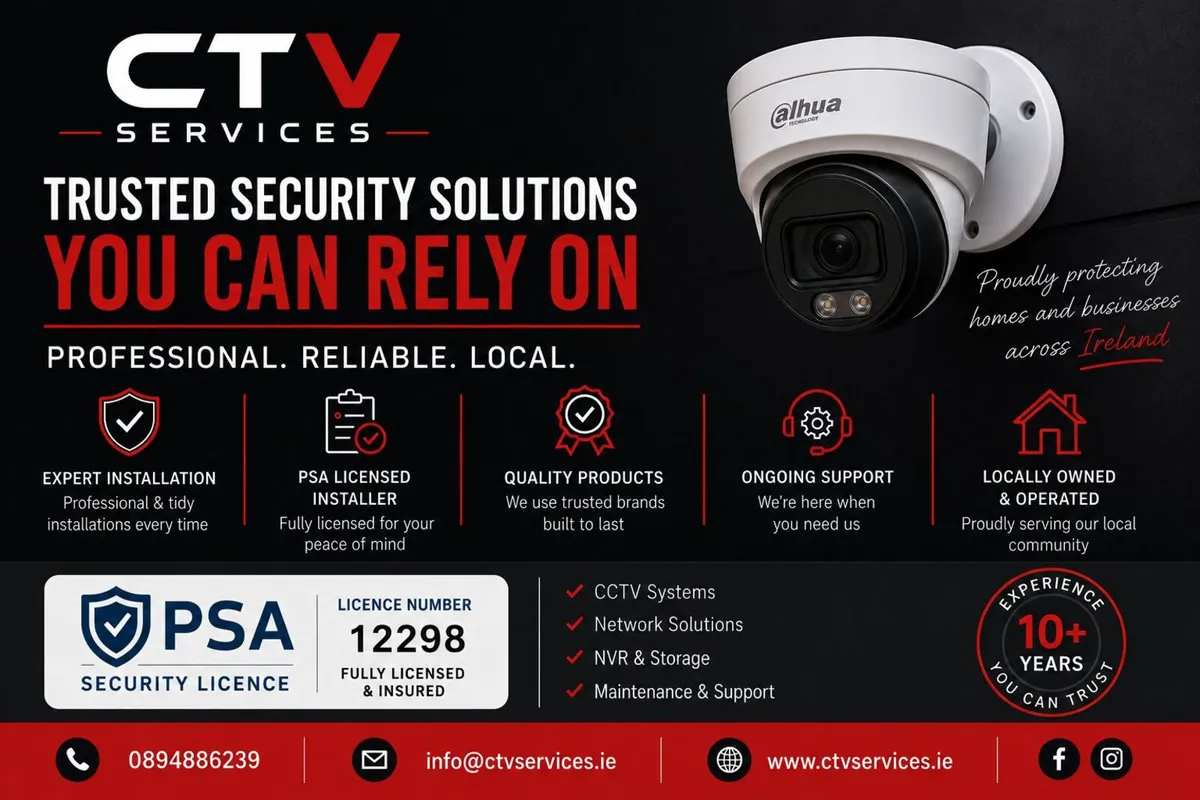CCTV Installers Wexford –PSA Dahua & Hikvision - Image 1