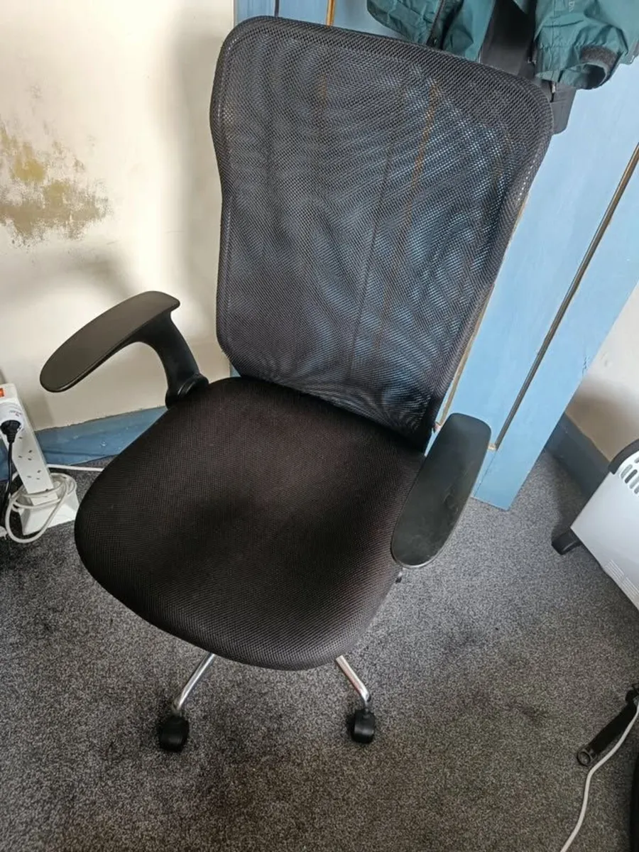 Office chair foldable retractable arm rests mesh b - Image 1