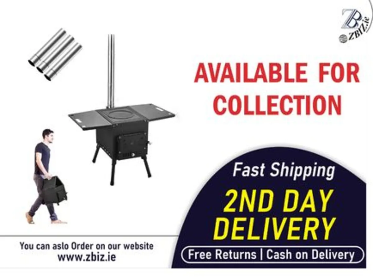 Cast Iron Wood Stove for Outdoor Camping - Image 1