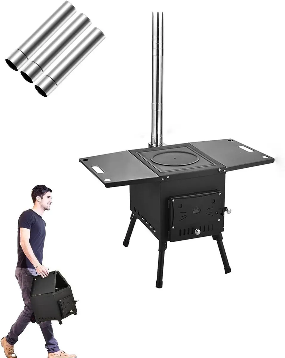 Cast Iron Wood Stove for Outdoor Camping - Image 2