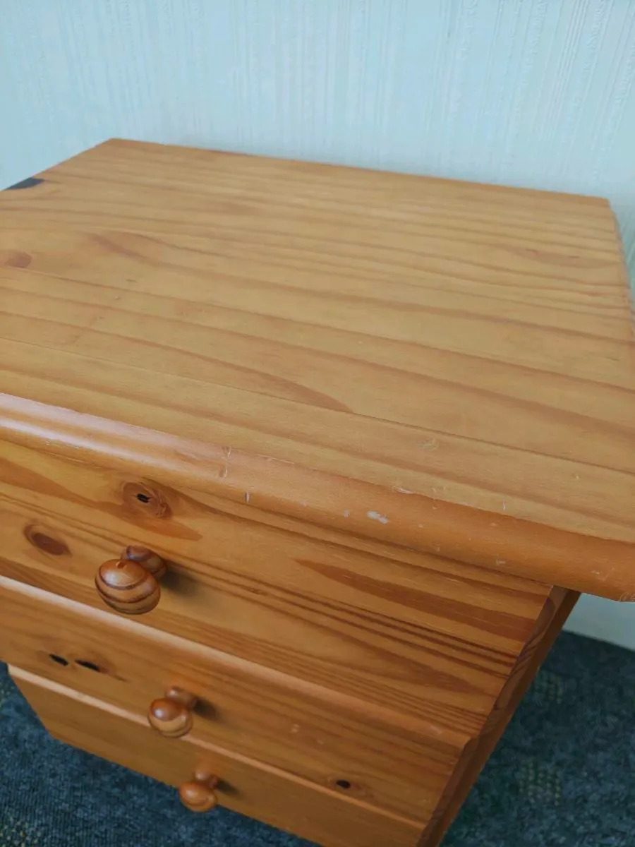 Solid Pine Bedside Locker – 3 Drawer - Image 2