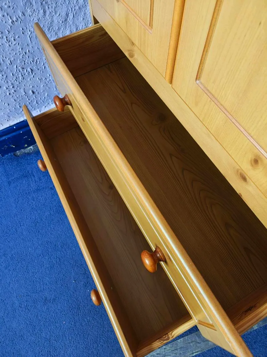 Large Solid Pine Wardrobe with Drawers - Image 4