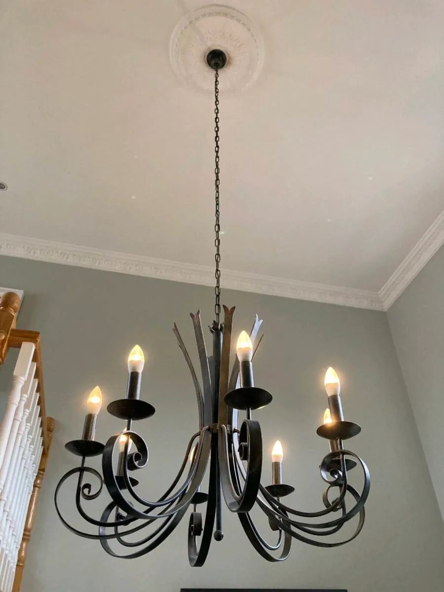 Antique Cast Iron Chandelier - Image 3