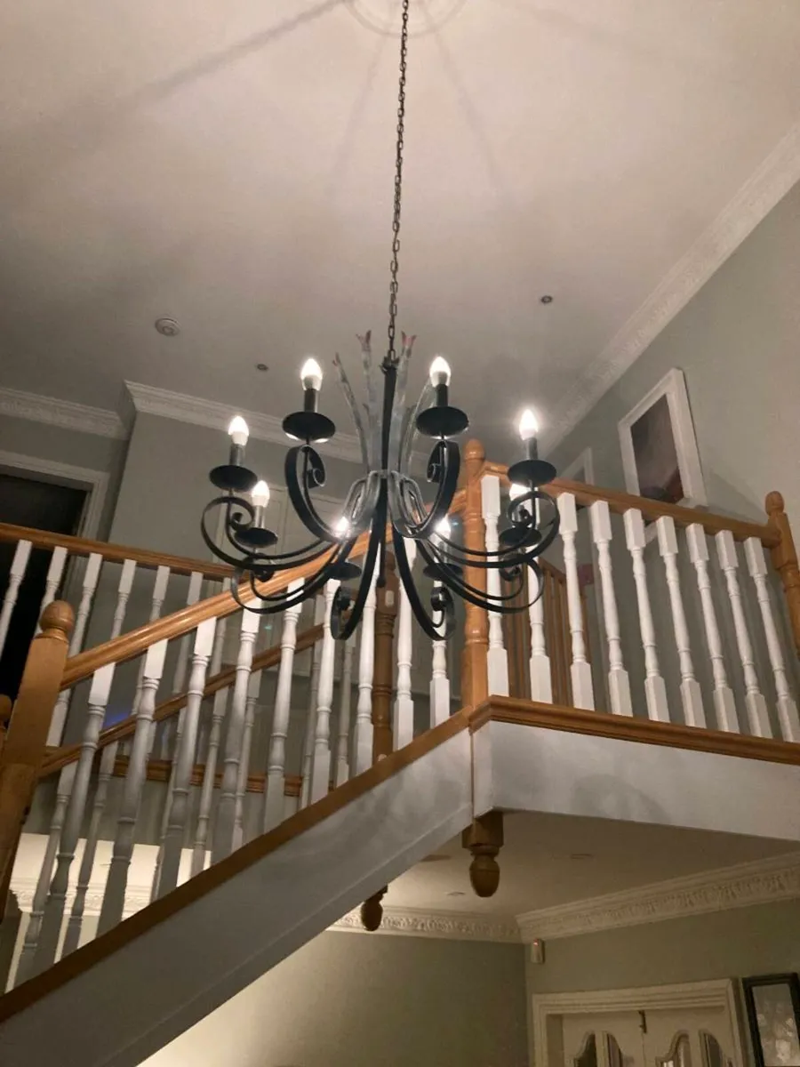 Antique Cast Iron Chandelier - Image 2