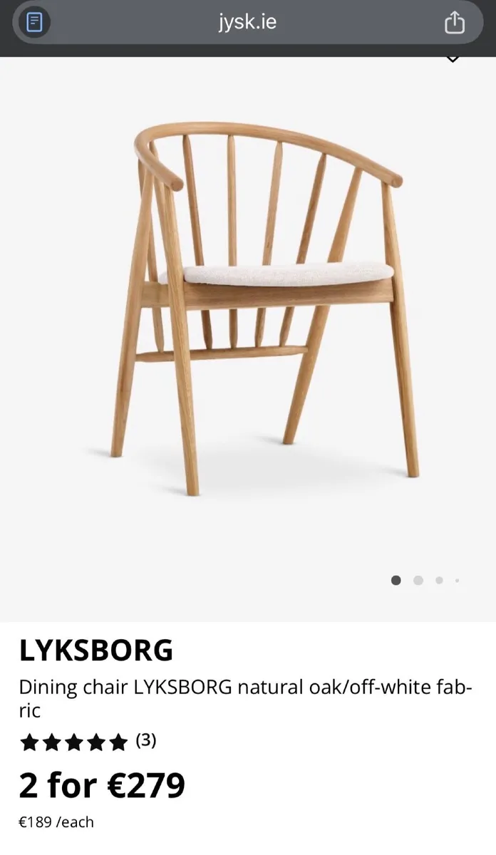 4 x Jysk Lyksborg Dining Chairs - Image 1