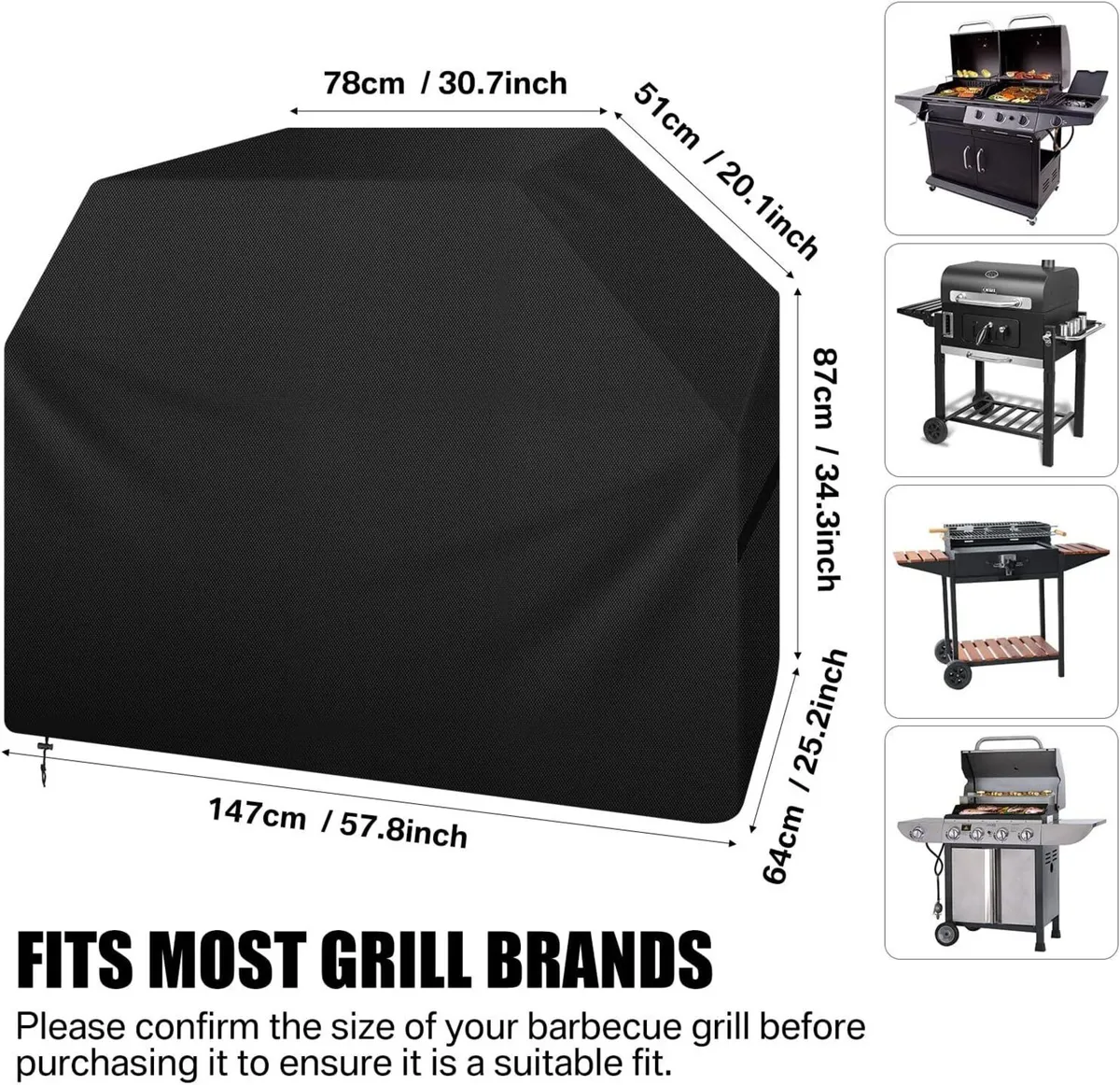 Heavy Duty BBQ Cover Windproof Outdoor Use - Image 3