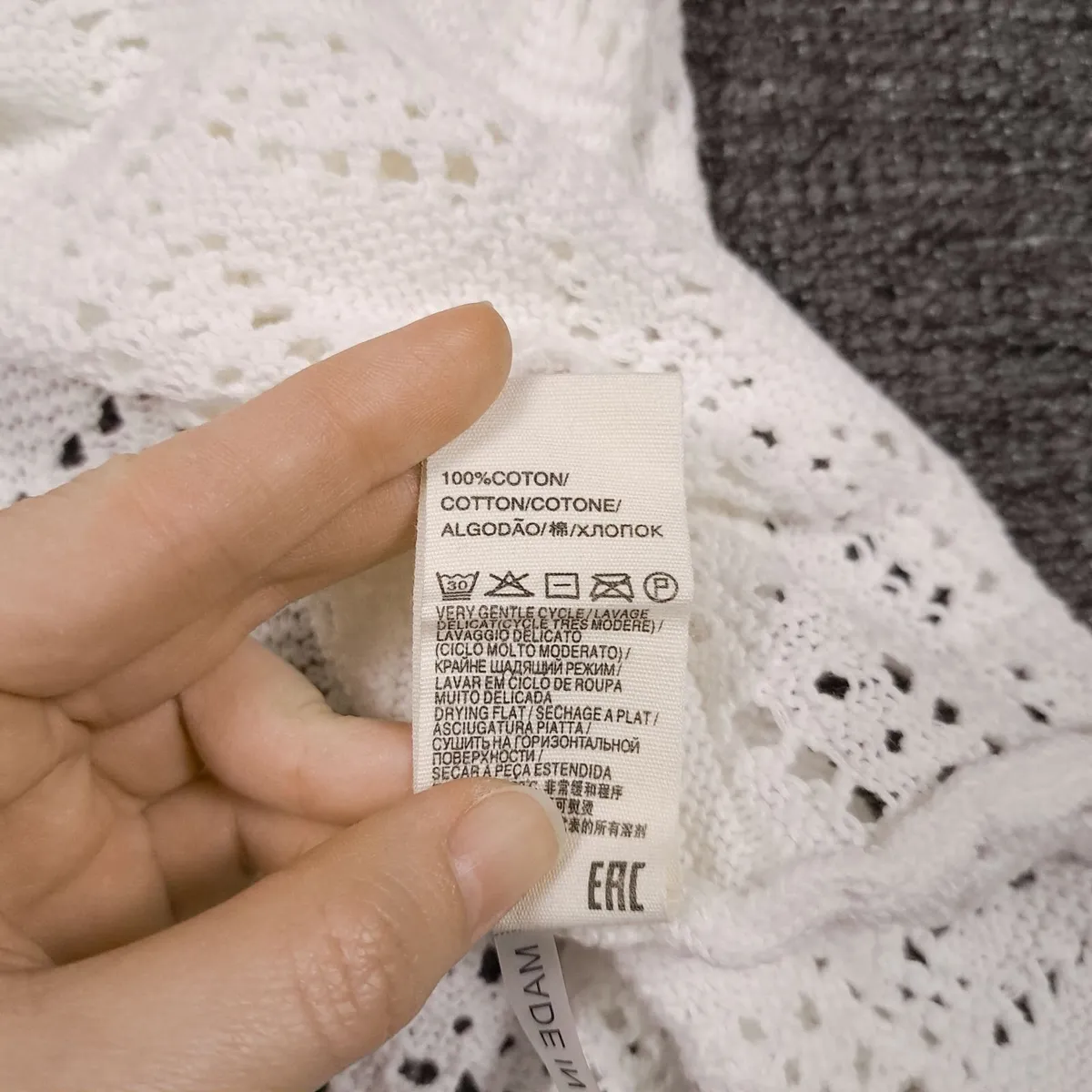 Suncoo White Crochet Knit Polo Top 12UK/40EU - Image 2