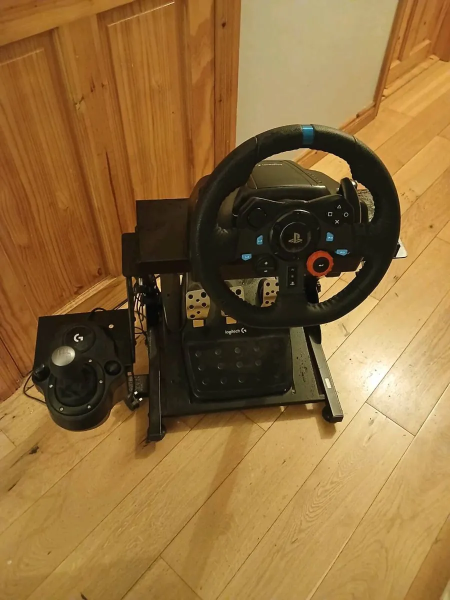Logitech g29 gaming wheel,pedals, shifter, stand - Image 1