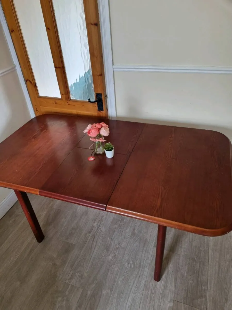 Table Kitchen solid teak wood extendable 4 seat 6 - Image 1