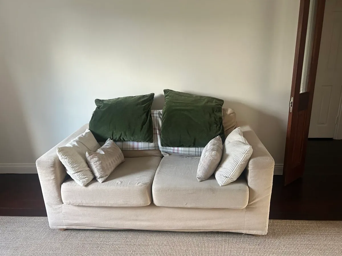 Beige two person sofa - Image 2