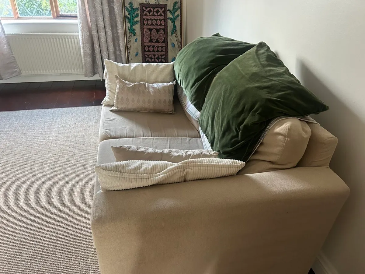 Beige two person sofa - Image 3