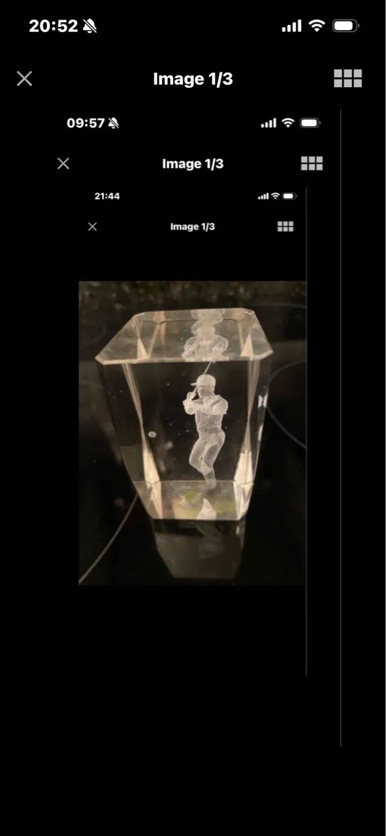 3D Enscribed Glass Golfer Display - Image 1