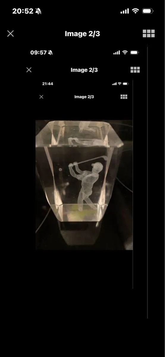 3D Enscribed Glass Golfer Display - Image 2