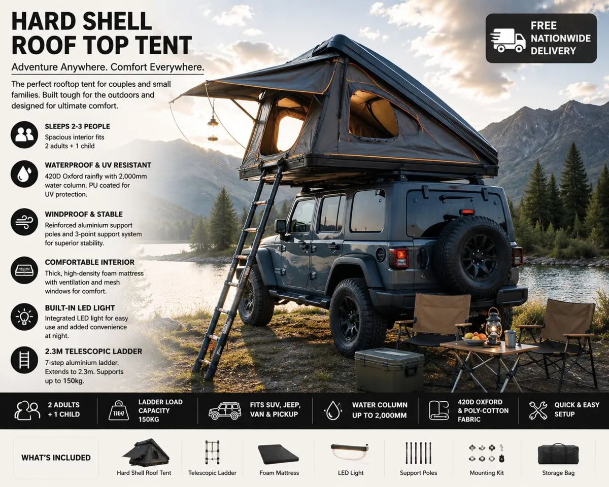 Roof Tent Hard Shell Jeep SUV Van Pickup - Image 2