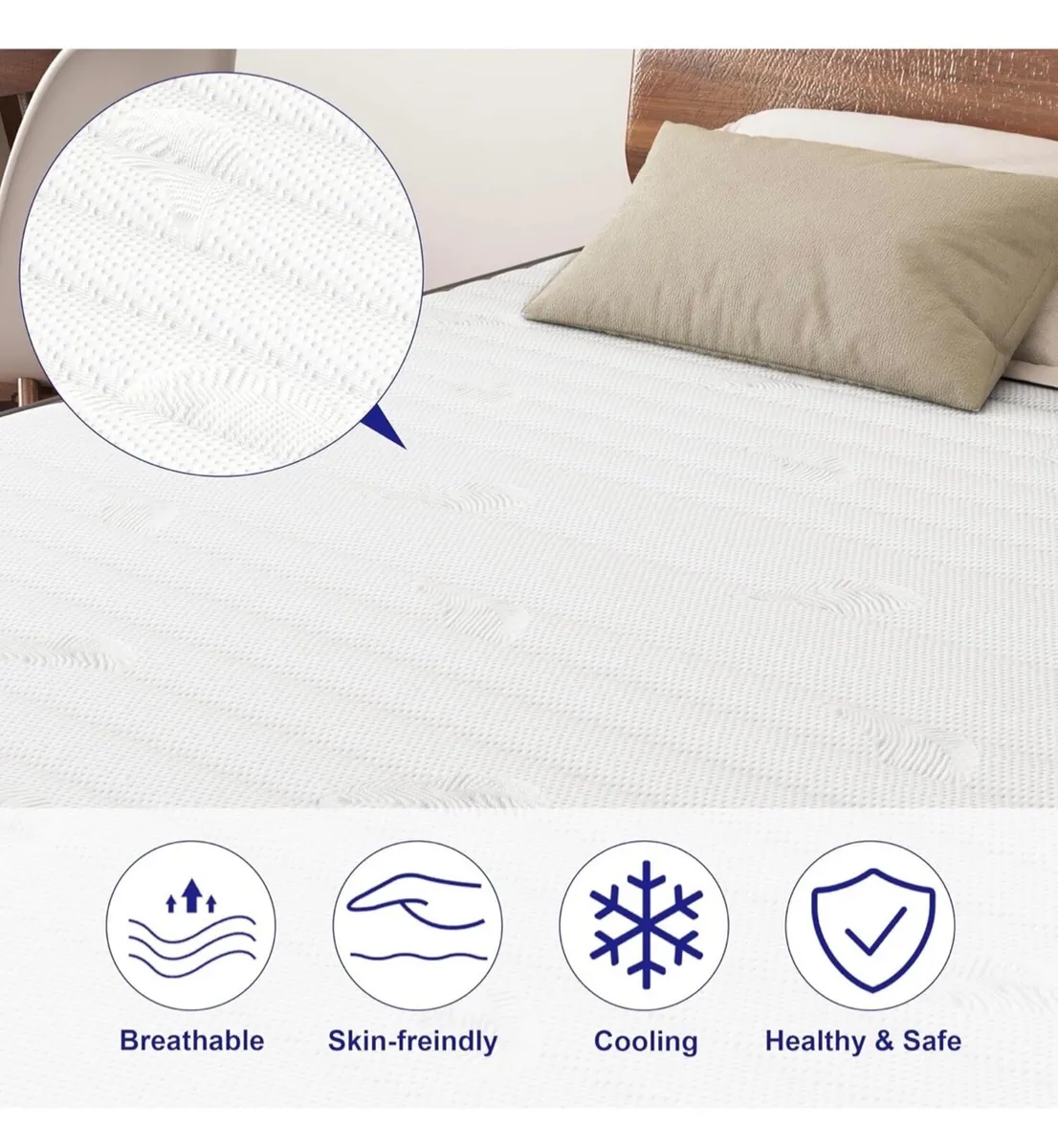 12 Inch Double Mattress, 7-Zone Hybrid Double Bed - Image 3