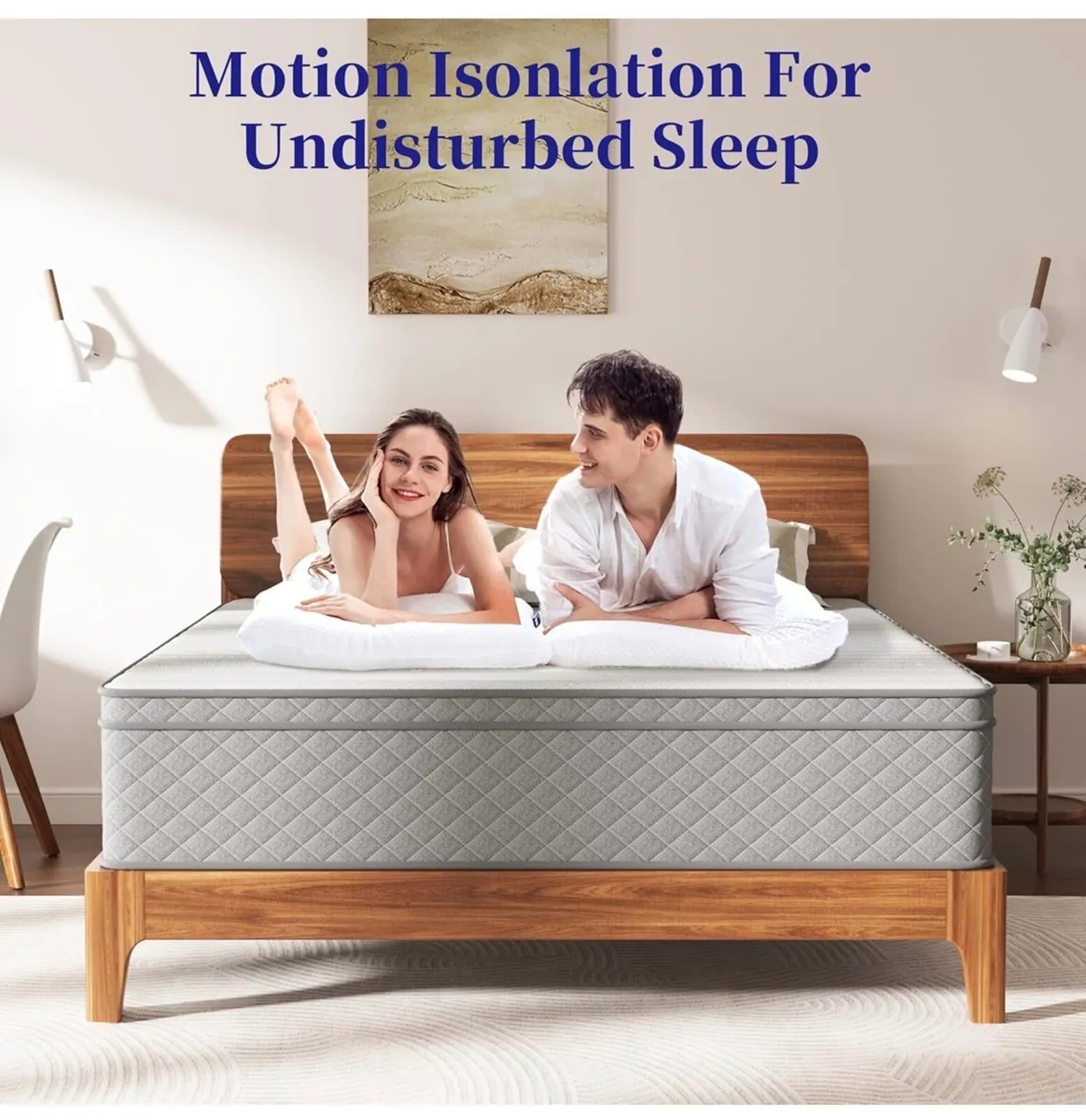 12 Inch Double Mattress, 7-Zone Hybrid Double Bed - Image 1