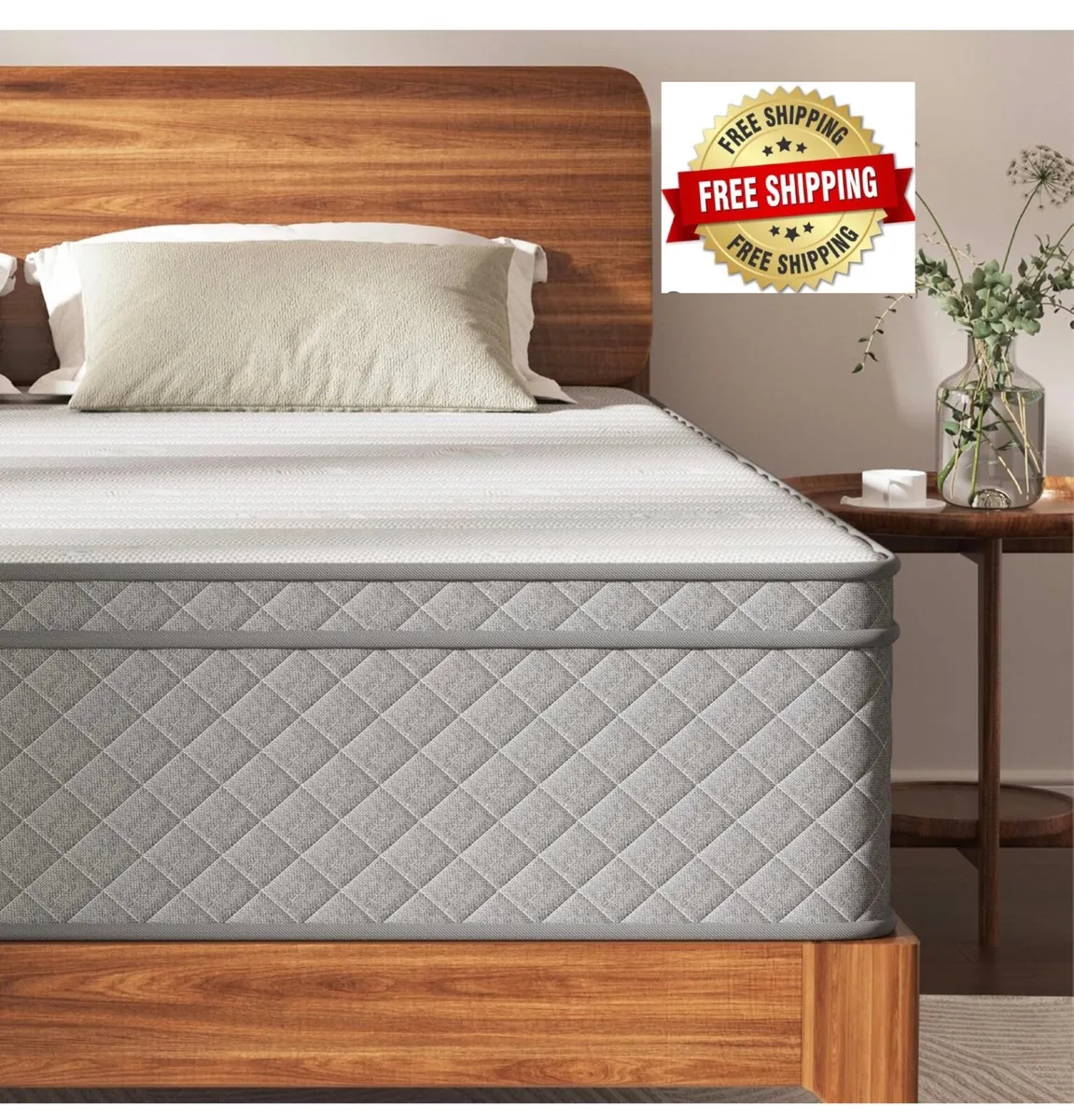 12 Inch Double Mattress, 7-Zone Hybrid Double Bed - Image 1