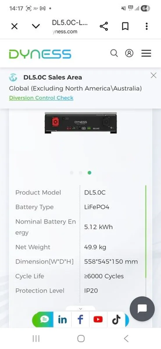 2 dyness dl5.0C 5kw solar batteries - Image 4