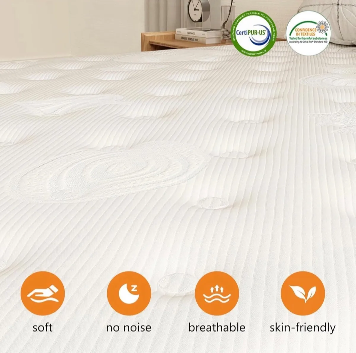 4FT6 Double Mattress, 9-Zone Gel Memory Foam, 10 I - Image 3