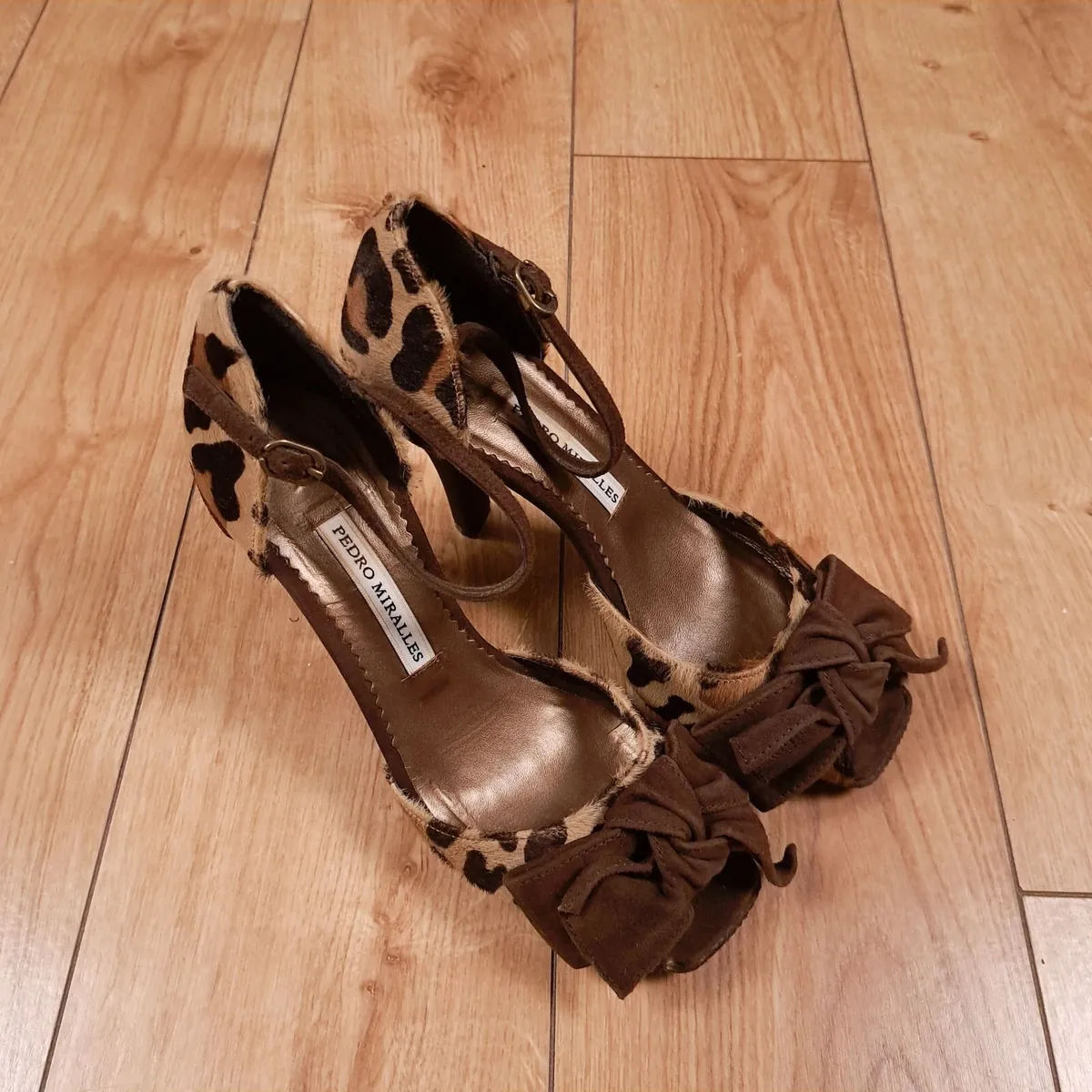 Pedro Miralles Brown Leopard Bow Heels 5UK - Image 1