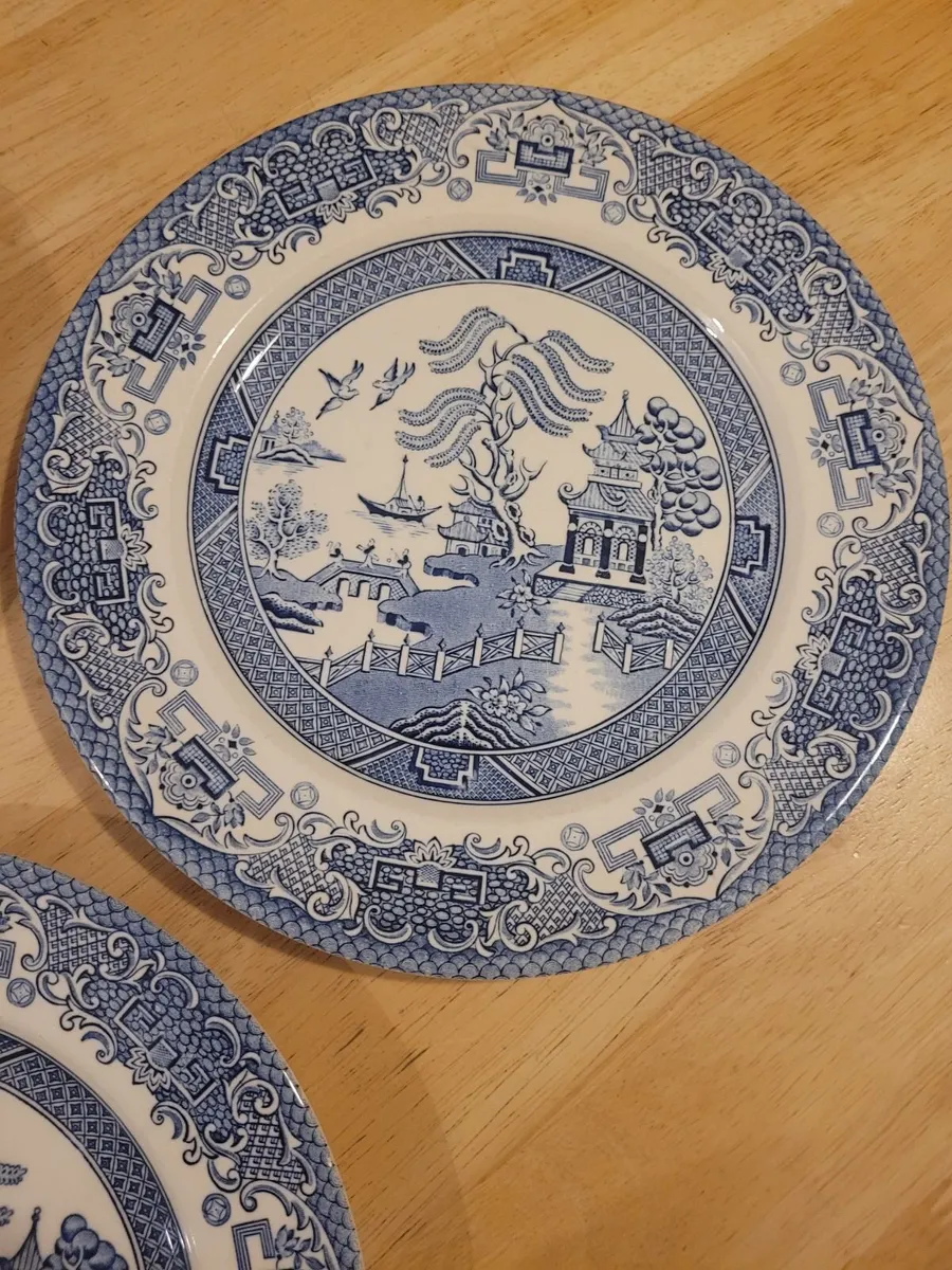 Willow plates x 3 - Image 3