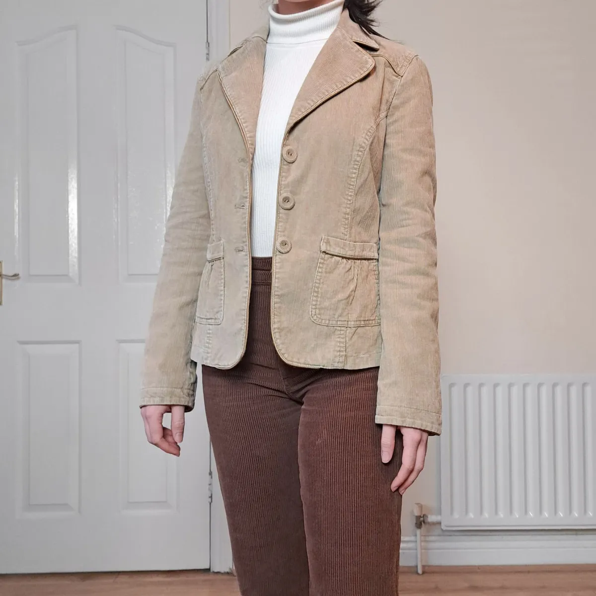 Massimo Dutti Beige Neutral Blazer Jacket 6UK/34EU - Image 3