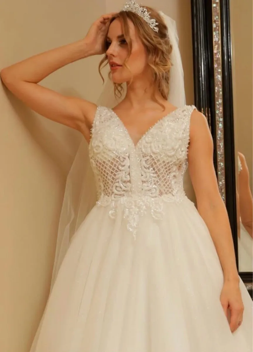Wedding Dress with beads - Image 3