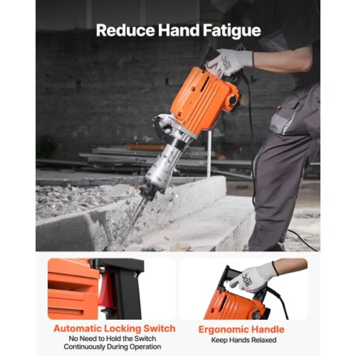 Demolition Jack Hammer Concrete Breaker 2200W Elec - Image 3