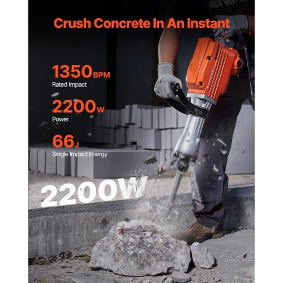 Jack Hammer Concrete Breaker 2200W Electric Hammer - Image 2