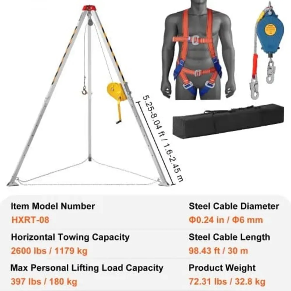 Confined Space Tripod Kit, 1179 kg Winch, Confined - Image 2