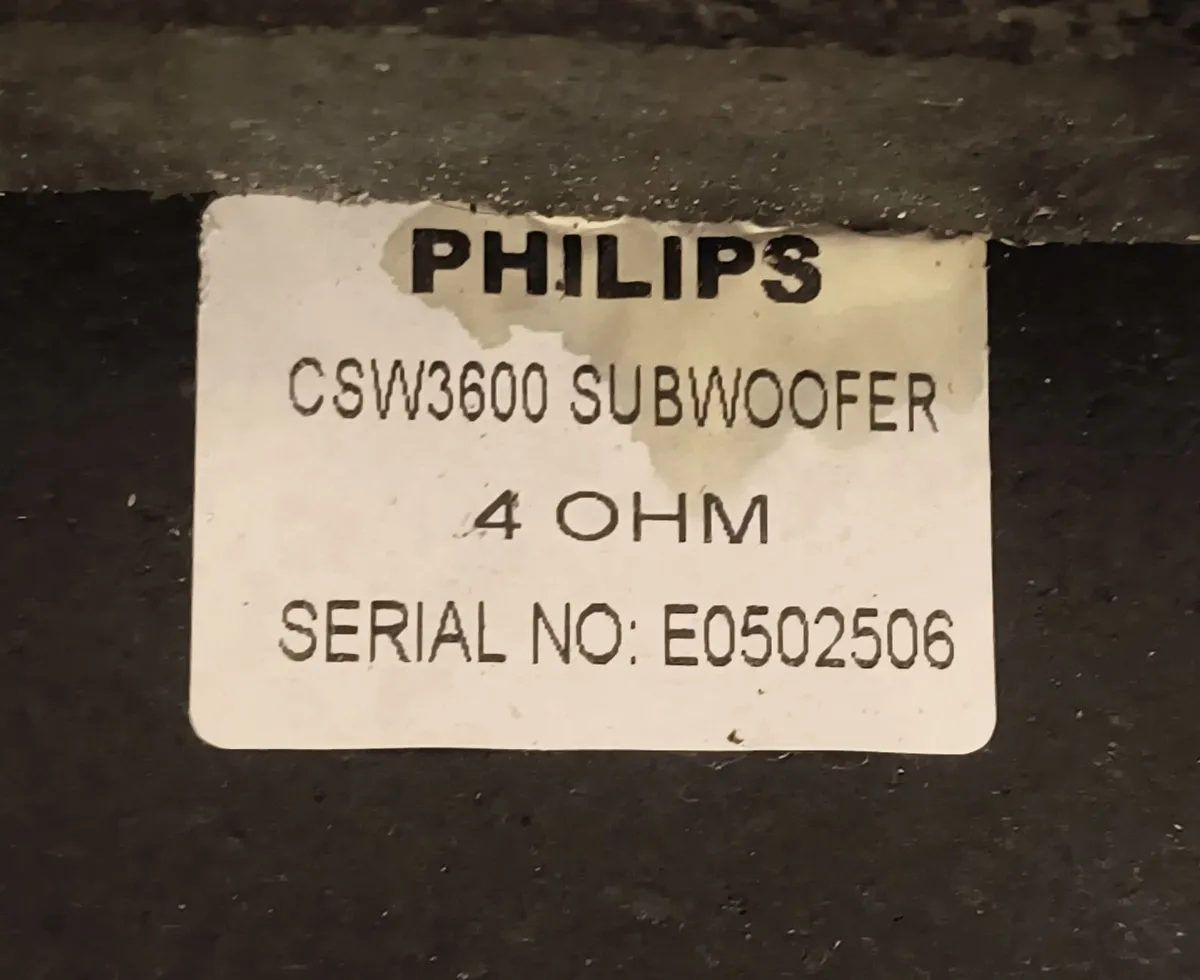 Philips CSW3600 passive subwoofer. Impedance: 4 oh - Image 3