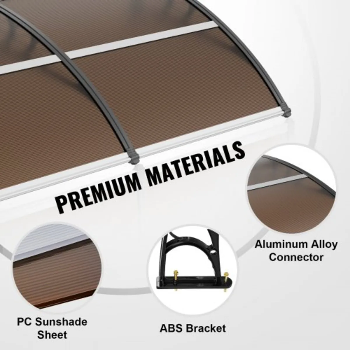 Awning Canopy 40" x 40", UPF 50+ Polycarbonate Ent - Image 4
