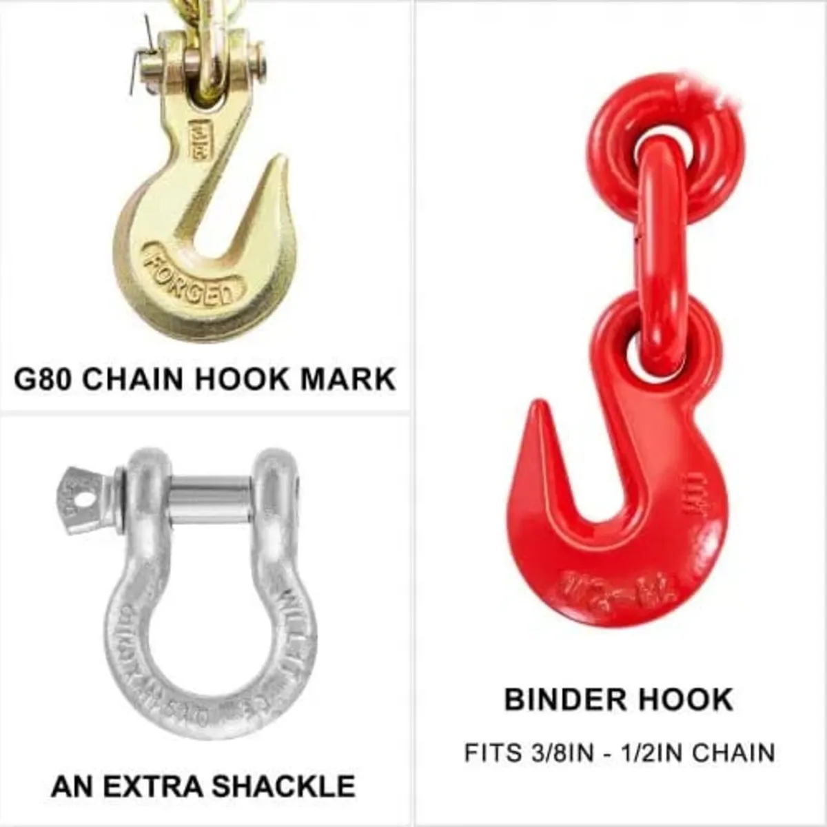Chain and Binder Kit 3/8in-1/2in, Ratchet Load Bin - Image 2