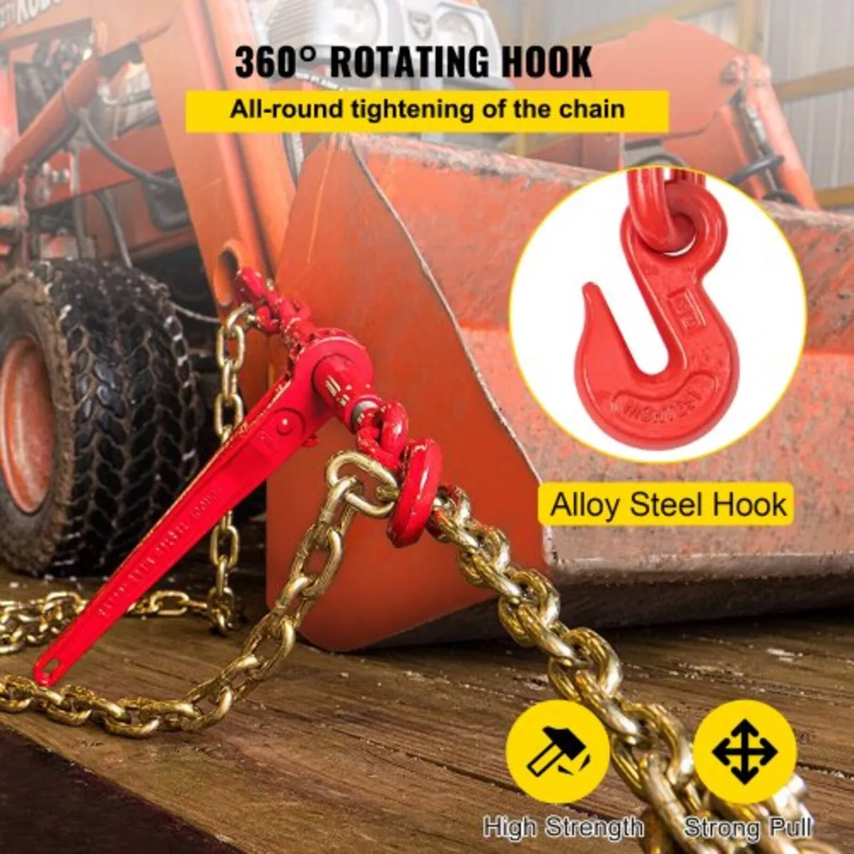 Chain Load Binder, 8 mm Tie Down Kit with 2.45 Ton - Image 3