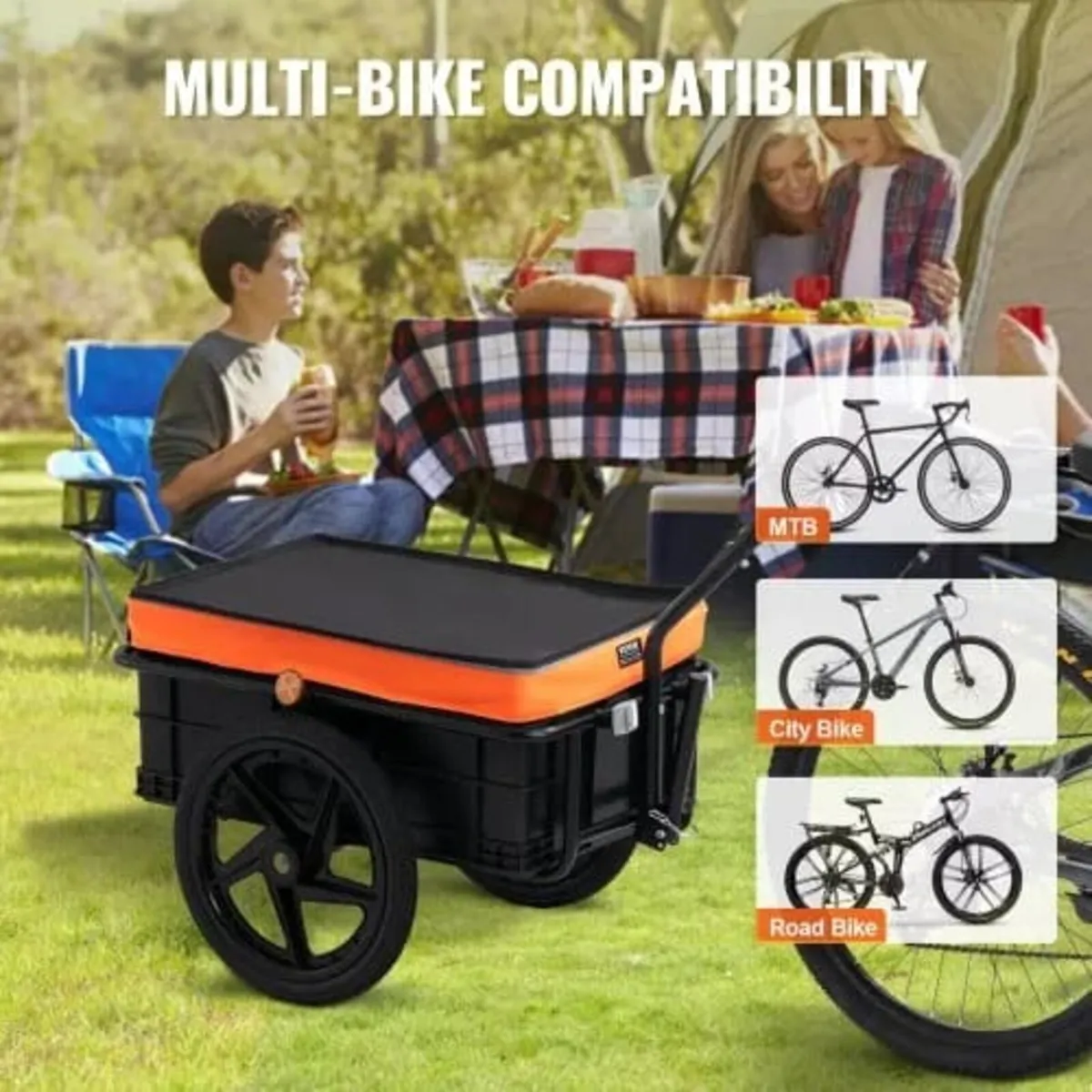 Bike Cargo Trailer, 88 lbs/39.9 kg Load Capacity, - Image 4