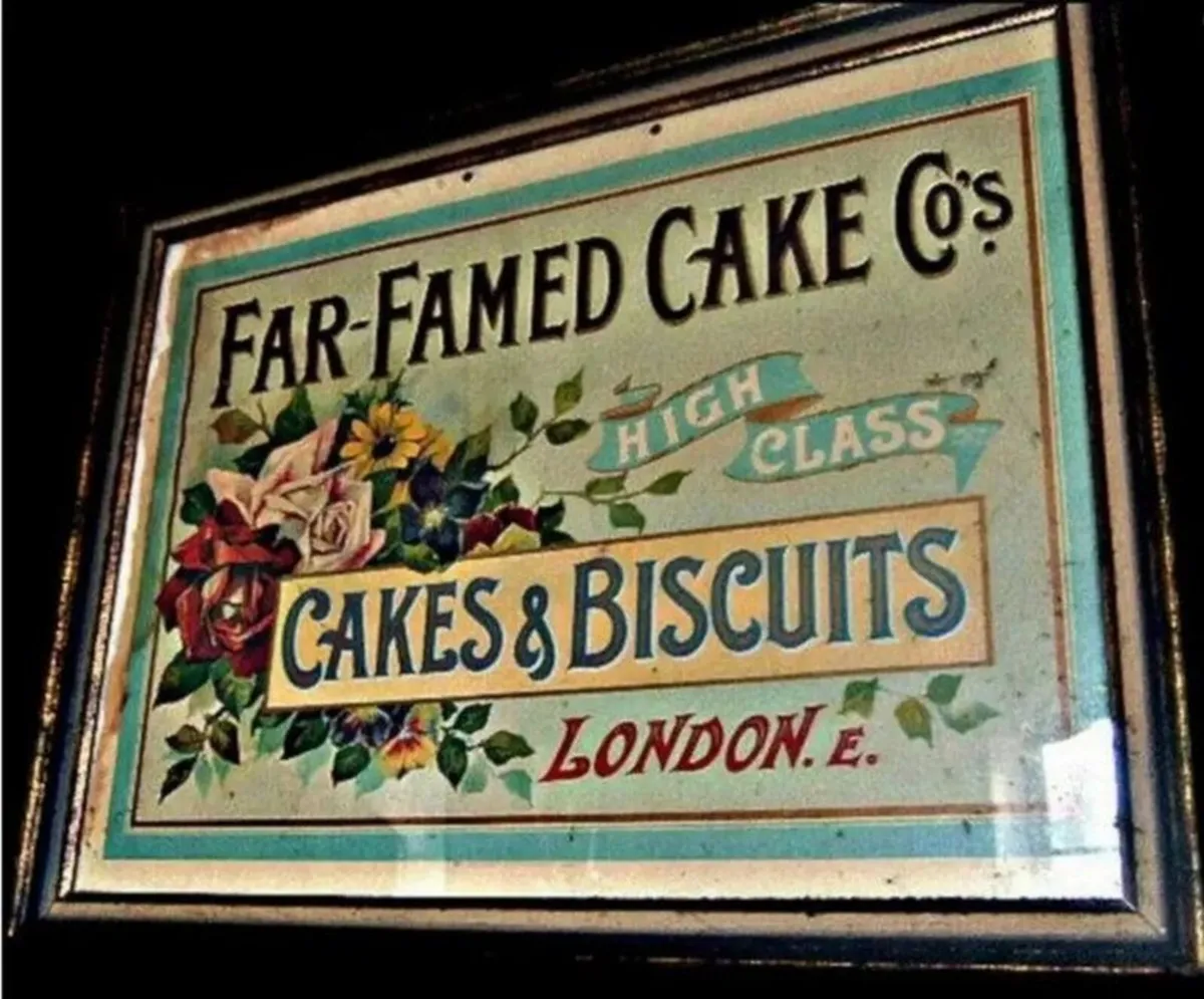 Vintage Framed 'Far Famed Cake Co' Ad - Image 1